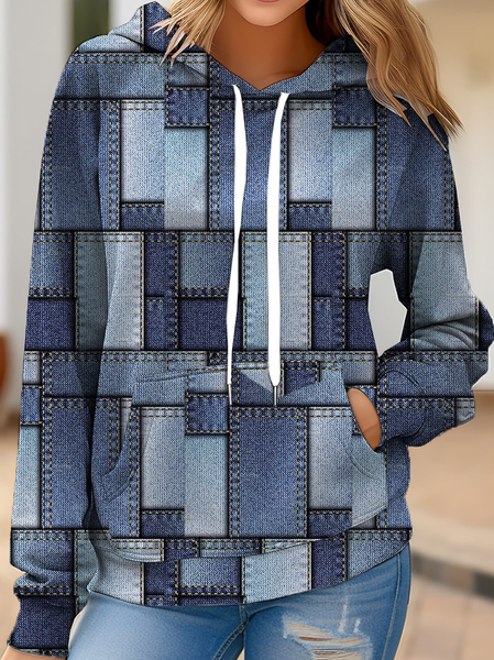 

Casual Hoodie Floral Sweatshirt, Blue, Hoodies & Sweatshirts