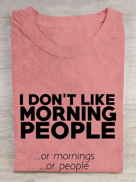 

Casual Text Letters Crew Neck Short Sleeve T-shirt, Orange pink, T-shirts
