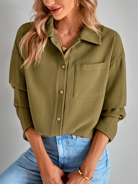 

Women's Plain Zipper Regular Loose Jacket, Army green, Jackets