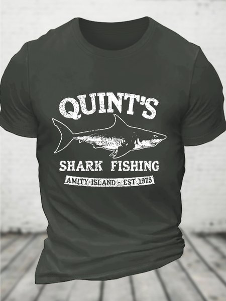 

Quint's Shark Fishing Men's Cotton T-Shirt, Dark gray, T-shirts