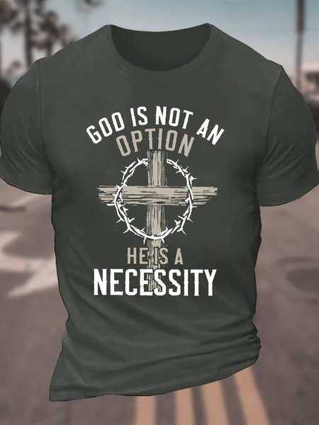 

God Is Not An Option Men's Cotton T-Shirt, Dark gray, T-shirts