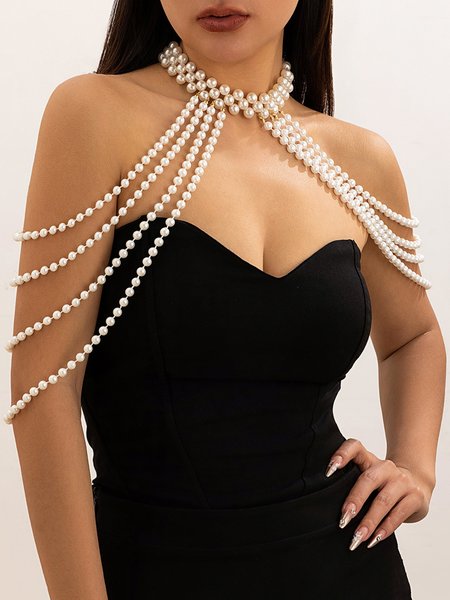 

Elegant Imitation Pearl Body Jewelry, As picture, Necklaces