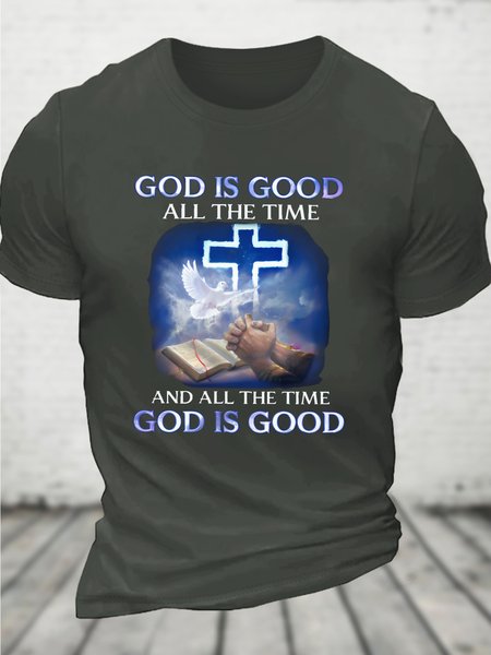 

God Is Good All The Time Men's Cotton T-Shirt, Dark gray, T-shirts
