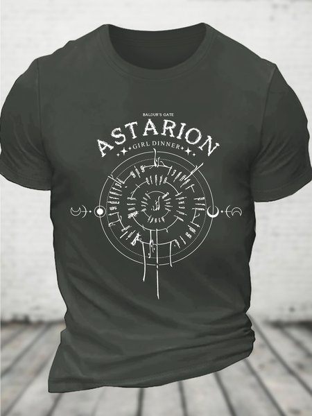 

Astarion Girl Dinner Black and White Men's Cotton T-Shirt, Dark gray, T-shirts