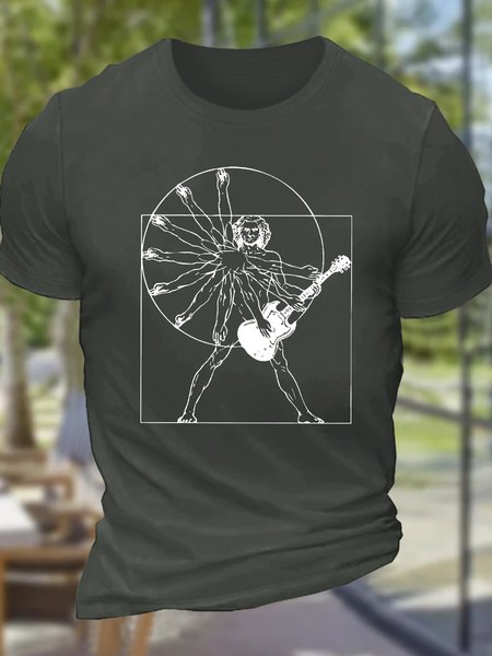 

Jesus plays the harp Men's Cotton T-Shirt, Dark gray, T-shirts