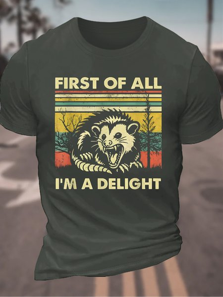 

First Of All I'm A Delight Men's Cotton T-Shirt, Dark gray, T-shirts