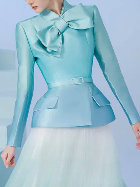 

Regular Sleeve Ombre Elegant Regular Fit Long Sleeve Jacket, As picture, Jackets