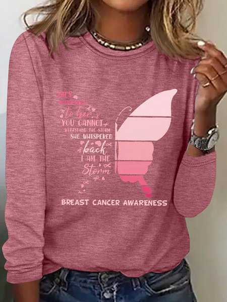 

Butterfly Breast Cancer Long Sleeve Shirt, Watermelon, Long sleeves