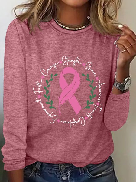 

Awareness Ribbon Breast Cancer Long Sleeve Shirt, Watermelon, Long sleeves