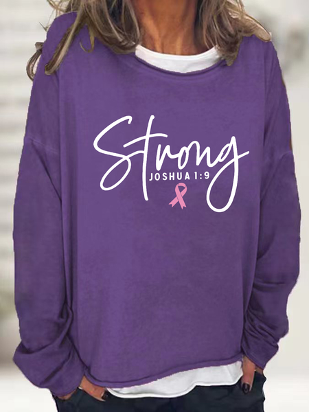 

Breast Cancer Survivor Faith Casual Loose Sweatshirt, Deep purple, Hoodies&Sweatshirts
