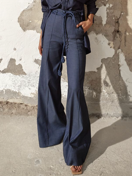 

Casual Pocket Stitching Loose Denim Jeans, Blue, Jeans