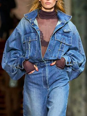 

Plain Loose Pocket Stitching Casual Balloon Sleeve Denim Coat, Blue, Jackets
