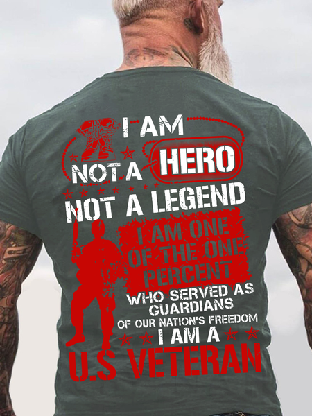 

Not A Hero Not A Legend Lam One Of The One Percent Who Served As Guardians Cotton T-Shirt, Dark gray, T-shirts