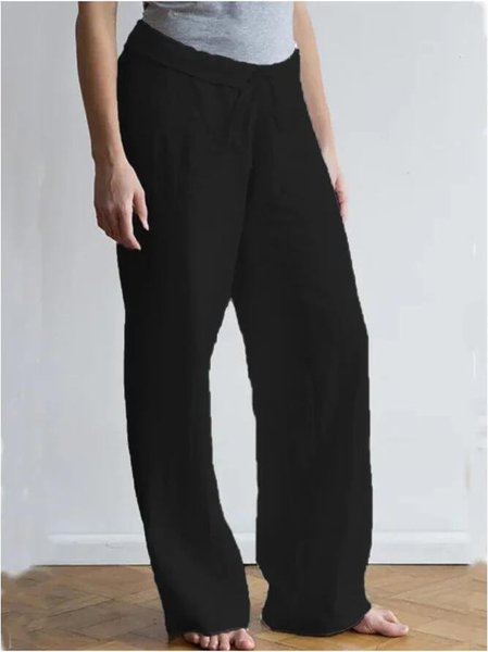 

Casual Plain Long Pant, Black, Pants