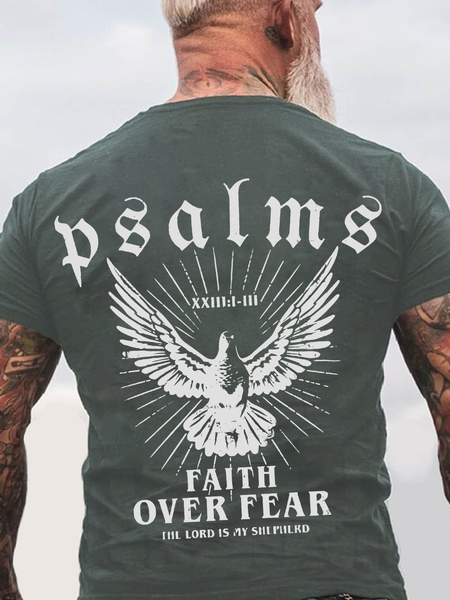 

Faith Over Fear Christian Back Cotton T-Shirt, Dark gray, T-shirts