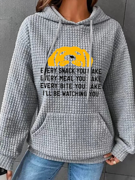 

Casual Hoodie Letter Pattern Sweatshirt Zipper, Gray, Hoodies & Sweatshirts