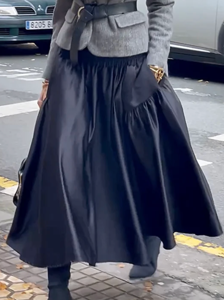 

Urban Pocket Stitching Loose Skirt, Black, Skirts