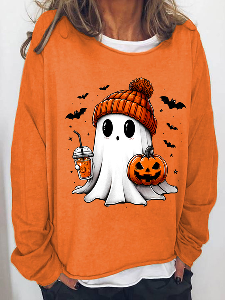 

Cute ghost Halloween Casual Sweatshirt, Orange, Sweatshirts & Hoodies