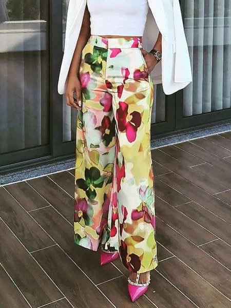 

Pocket Stitching Urban Long Pants Wide leg pants, As picture, Pants