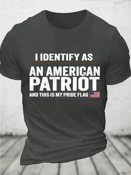 

Identify As An American, No Identity Politics Cotton T-Shirt, Dark gray, T-shirts