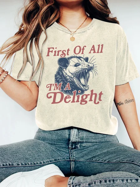 

First of All I'm a Delight Vintage Distressed Shirt, Off white, T-shirts