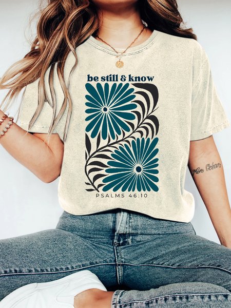 

Be Still & Know Vintage Distressed Shirt, Off white, T-shirts
