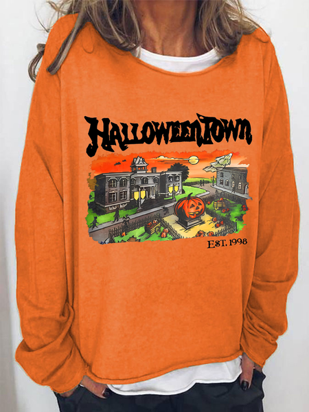 

Vintage Halloween Town Est 1998 Casual Sweatshirt, Orange, Hoodies&Sweatshirts