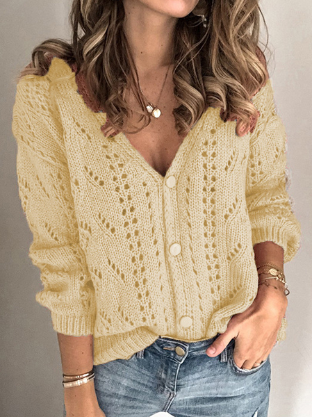 

Plain Casual Shirt, Apricot, Sweaters & Cardigans