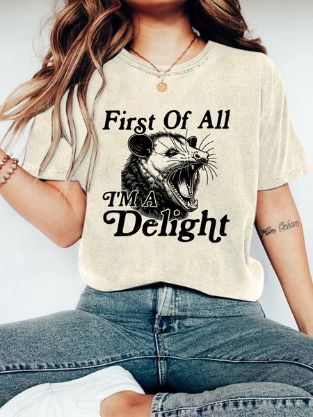 

First of All I'm a Delight Vintage Distressed Shirt, Off white, T-shirts