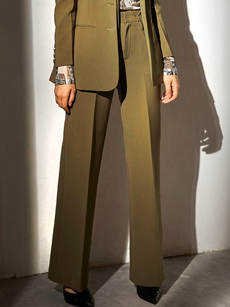 

Regular Fit Urban Plain Pants, As picture, Pants