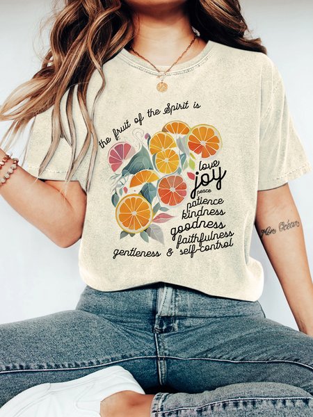 

The Fruit Of The Spirit Is Love Christian Vintage Distressed Shirt, Off white, T-shirts