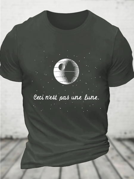 

This Is Not A Moon Cotton T-Shirt, Dark gray, T-shirts