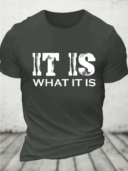 

It Is What Cotton T-Shirt, Dark gray, T-shirts