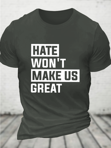 Hate Won't Make Us Great Cotton T-Shirt, Dark gray, T-shirts