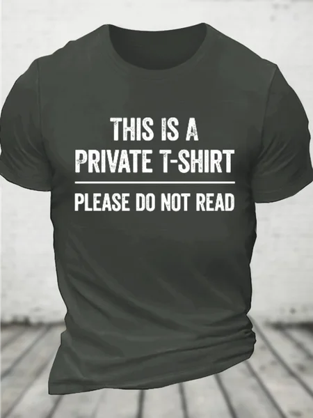 

This Is A Private Cotton T-Shirt, Dark gray, T-shirts