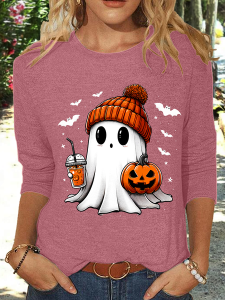 

Cute ghost Halloween Long Sleeve Shirt, Watermelon, Long sleeves