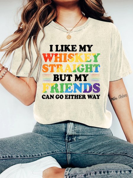 

I Like My Whiskey Straight But My Friends Can Go Either Way Vintage Distressed Shirt, Off white, T-shirts