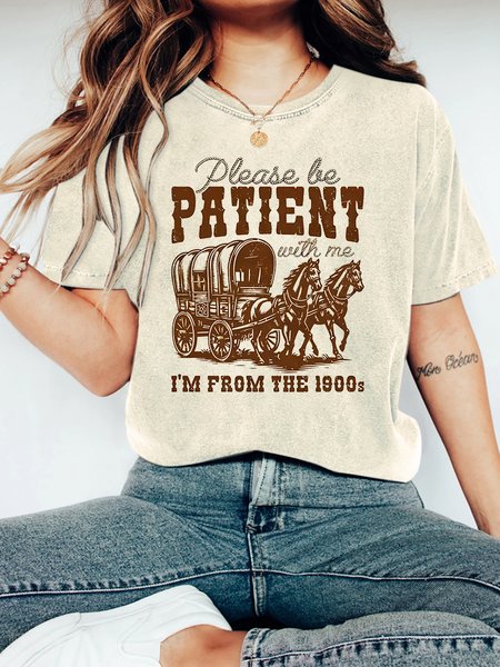 

Please Be Patient With Me I'm From The 1900s Vintage Distressed Shirt, Off white, T-shirts