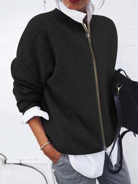 

Women Wool/Knitting Plain Long Sleeve Comfy Casual Cardigan, Black, Sweaters