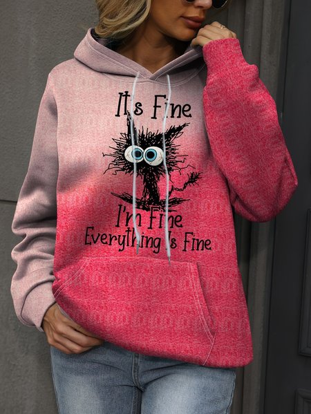 

Casual Hoodie Text Letters Sweatshirt, Red, Hoodies & Sweatshirts