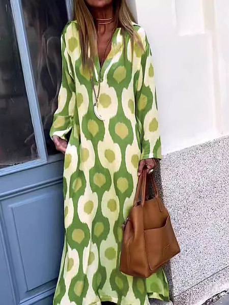 Women Striped Hoodie Long Sleeve Comfy Casual Maxi Dress, Green, Dresses