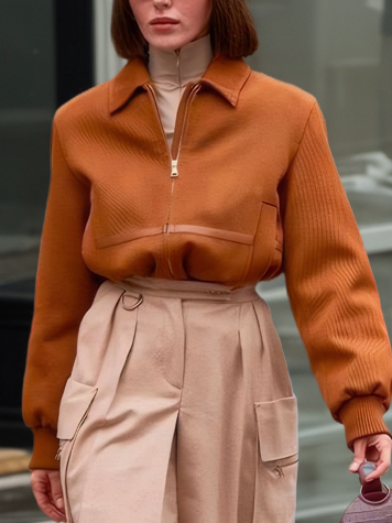 

Split Joint Acrylic Shawl Collar Urban Sweater, Brown, Pullovers