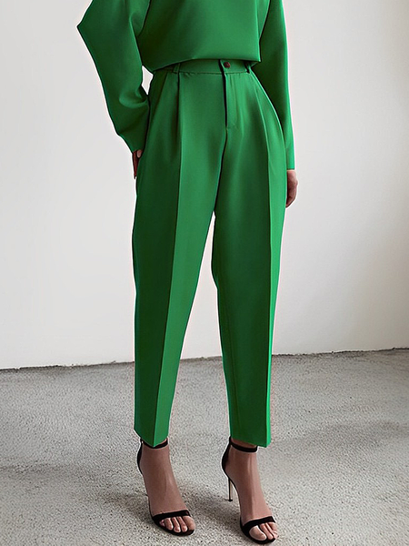 

Urban Plain Regular Fit Pocket Stitching Pants, Green, Pants