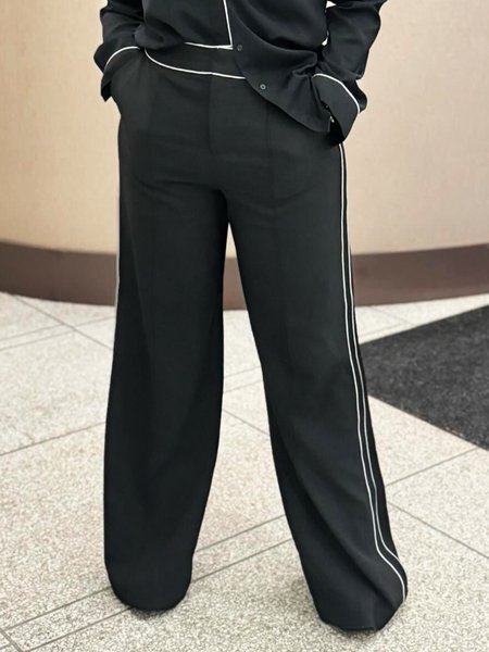

Pocket Stitching Color Block Urban Pants, Black, Pants