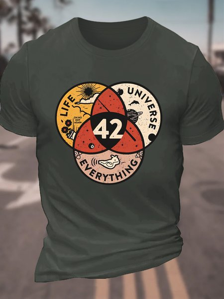 

42 Life Universe Everything Cotton T-shirt, Dark gray, T-shirts