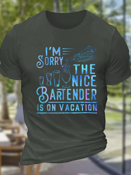

The Nice Bartender Cotton T-Shirt, Dark gray, T-shirts