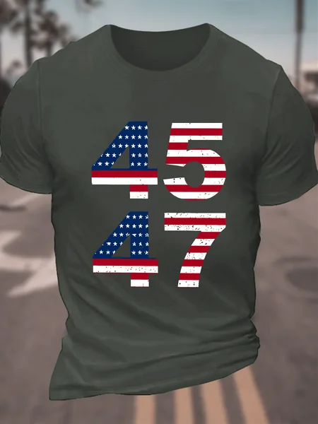 

45 47 Cotton T-Shirt, Dark gray, T-shirts