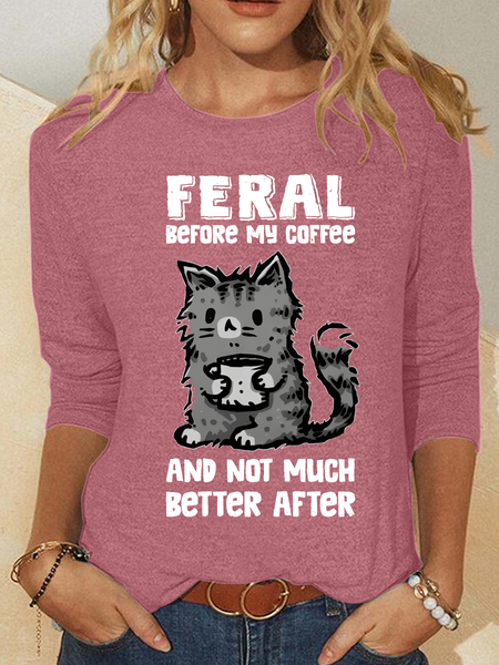

Feral Before Coffee Casual Long Sleeve Shirt, Watermelon, Long sleeves
