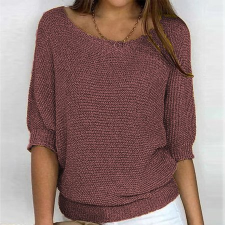 Loose Casual Sweater, Deep brown, Sweaters & Cardigans