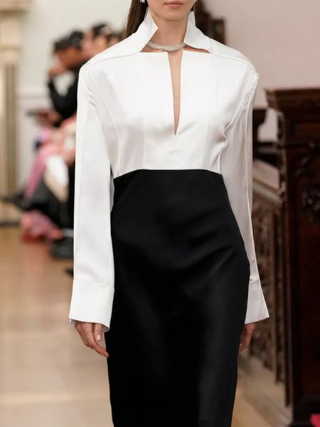

Urban Regular Notched Sleeve Long Sleeve Blouse, White, Blouses and Shirts